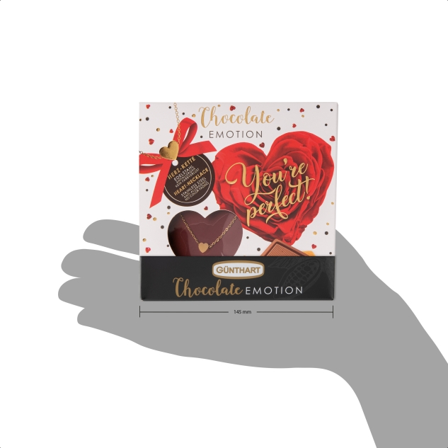 Günthart 12 Pralinen Emotion Präsent mit Herz Kette 