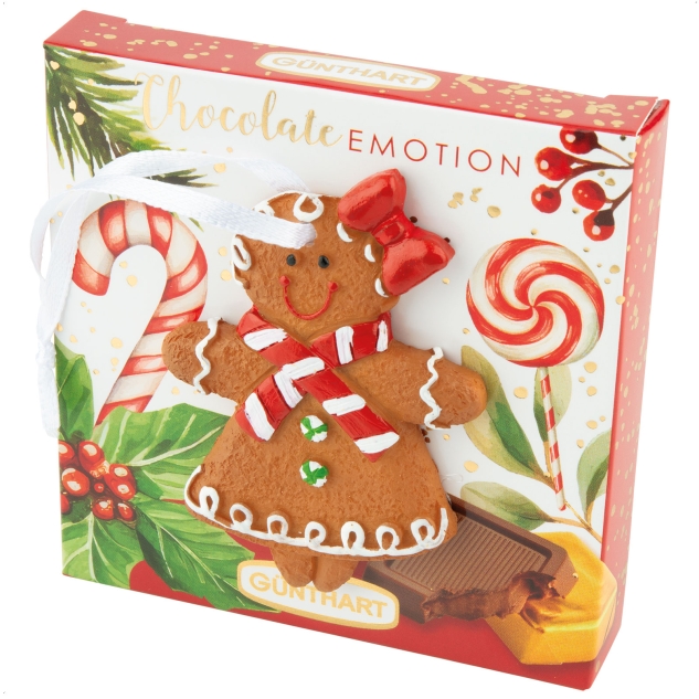 10 Stück Pralinenpräsent mit Lebkuchenfiguren und Carre-Pralinen 