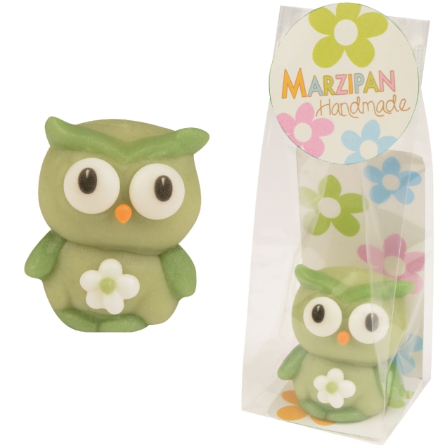 Günthart 12 Marzipan Eule im Cellophan Beutel 