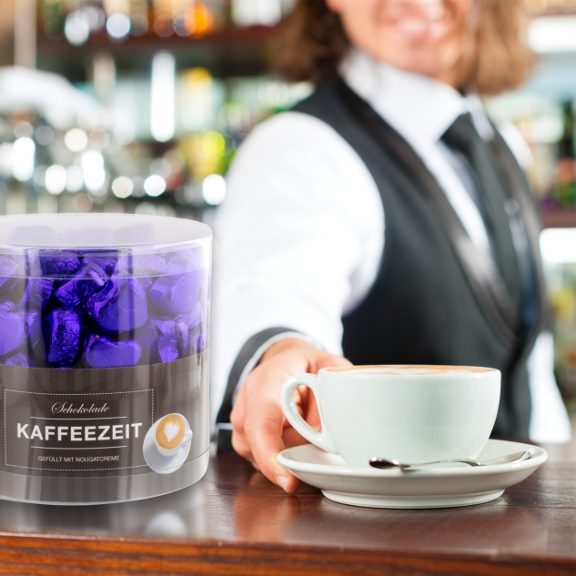 Günthart 150 lila Herzen aus Schokolade | Kaffeezeit 