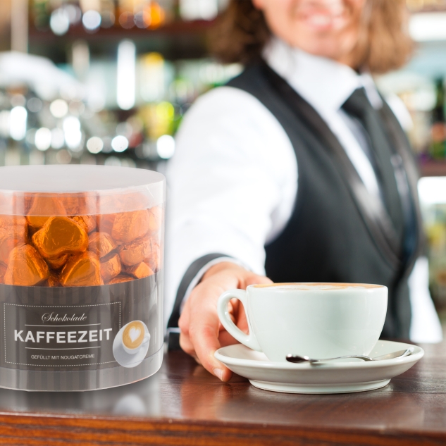 Günthart 150 orange Herzen aus Schokolade | Kaffeezeit 