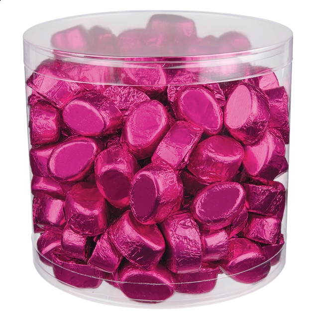 2 Dosen zu je 135 Pralineneier grün und rosa aus Schokolade 