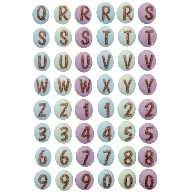 BackDecor 96 bunte Buchstaben & Zahlen aus Zucker 