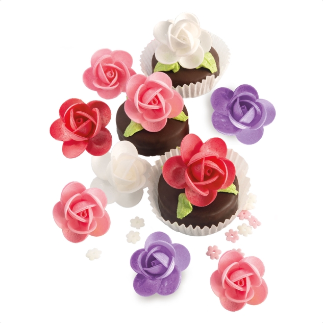 BackDecor 8 Rosen Blüten aus Oblate 