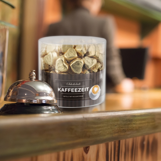 Günthart 150 goldene Herzen aus Schokolade | Kaffeezeit 