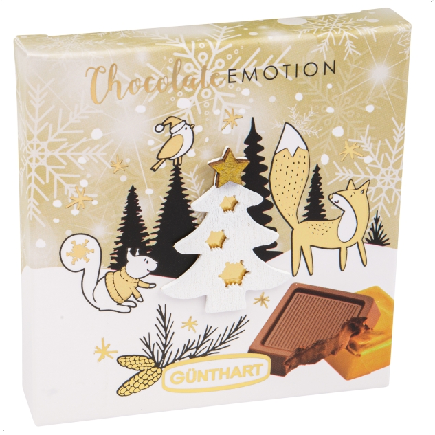 Günthart 16 Stück Pralinen Wintergeschenk mit verschiedene Motiven 