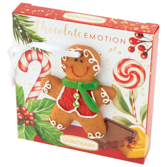10 Stück Pralinenpräsent mit Lebkuchenfiguren und Carre-Pralinen 