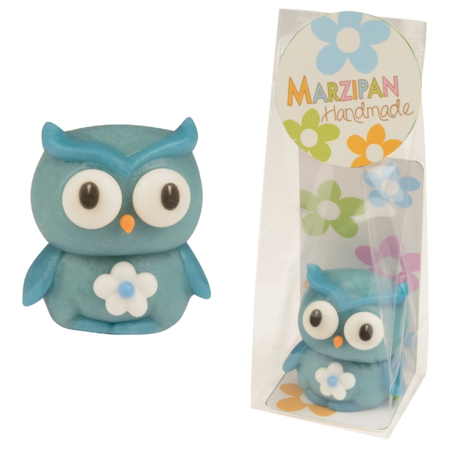 Günthart 12 Marzipan Eule im Cellophan Beutel 