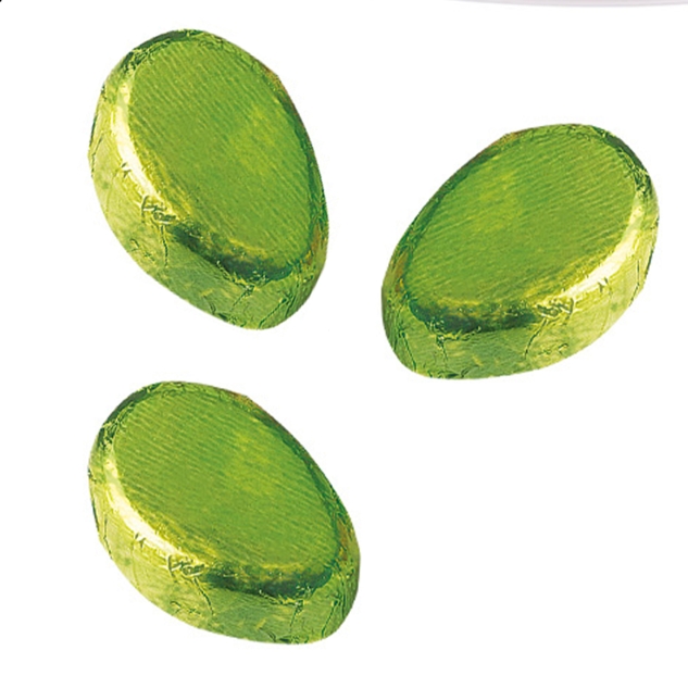 2 Dosen zu je 135 Pralineneier grün und rosa aus Schokolade 