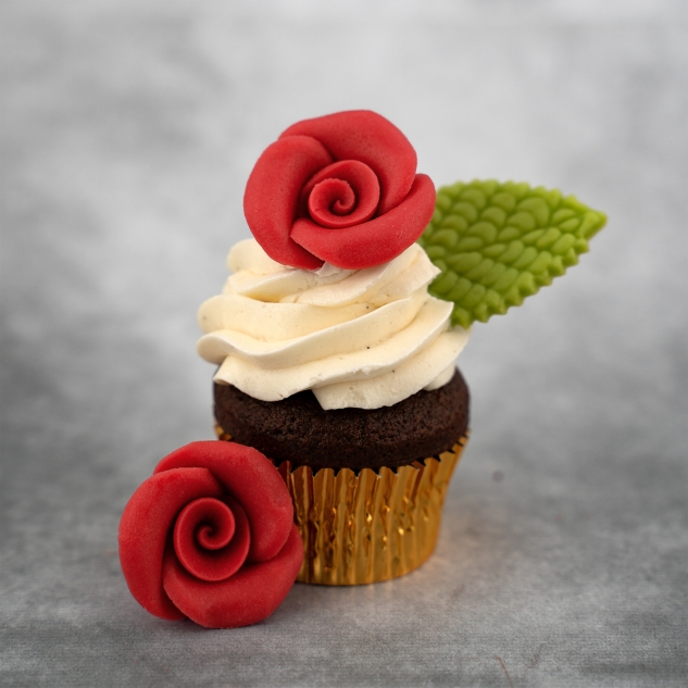 BackDecor Marzipan Rosen SET in ROT und GOLD 