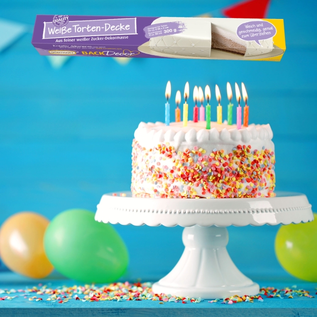 BackDecor Tortendecke weiß aus Zucker, Ø 36 cm 