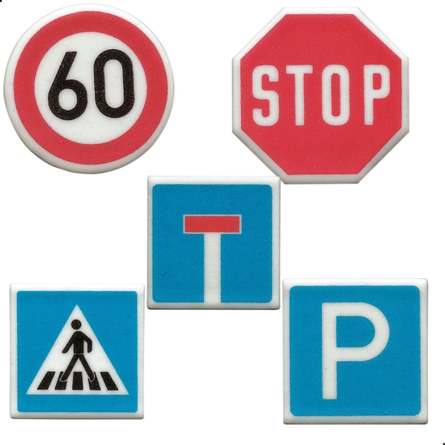 100 Dekor- Kleinteile, Verkehrszeichen, sortiert 