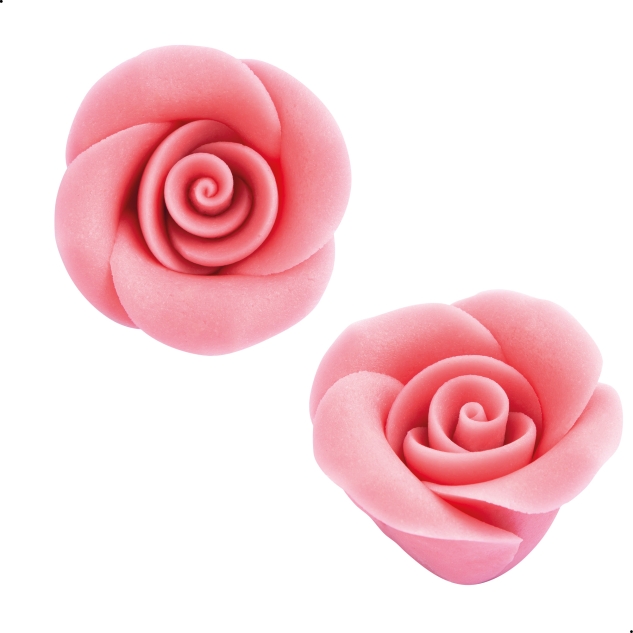 48 Stück Marzipan Rosen klein, Größe 57 x 18 mm, rot, rosa, gelb, weiss, orange 