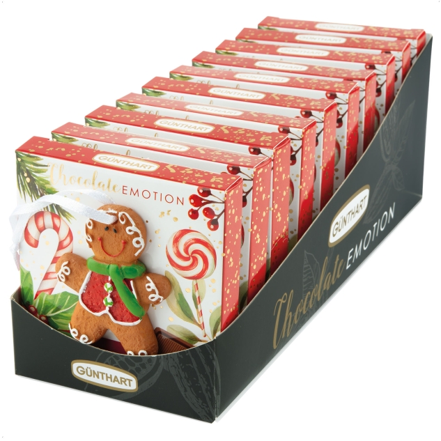10 Stück Pralinenpräsent mit Lebkuchenfiguren und Carre-Pralinen 