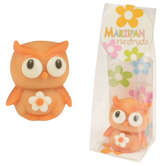 Günthart 12 Marzipan Eule im Cellophan Beutel 
