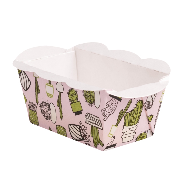 10 Mini-Backform Kaktus gelb, mint, rosa sortiert, aufgestellt 