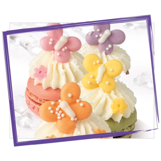 BackDecor 12 Pastell Schmetterlinge aus Zucker 
