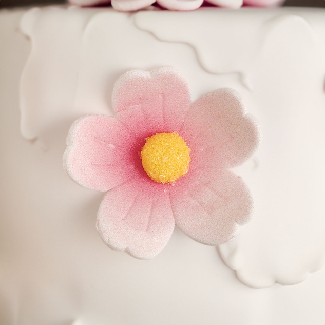 60 Feinzuckerblumen, gross, rosa 