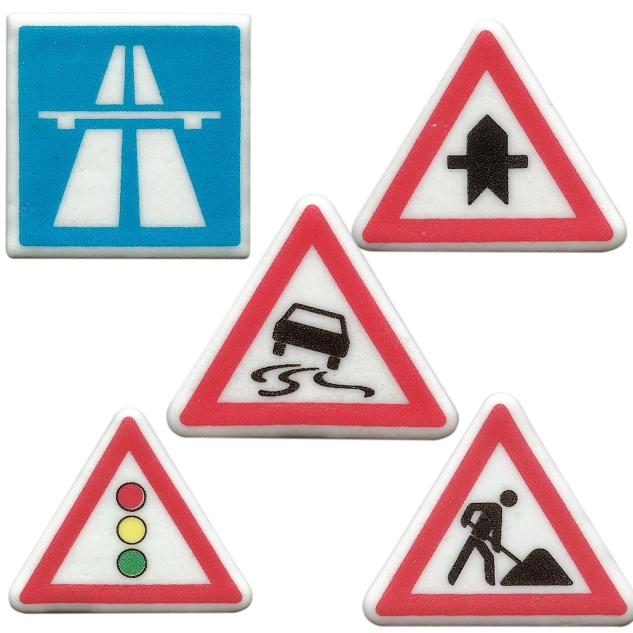 100 Dekor- Kleinteile, Verkehrszeichen, sortiert 