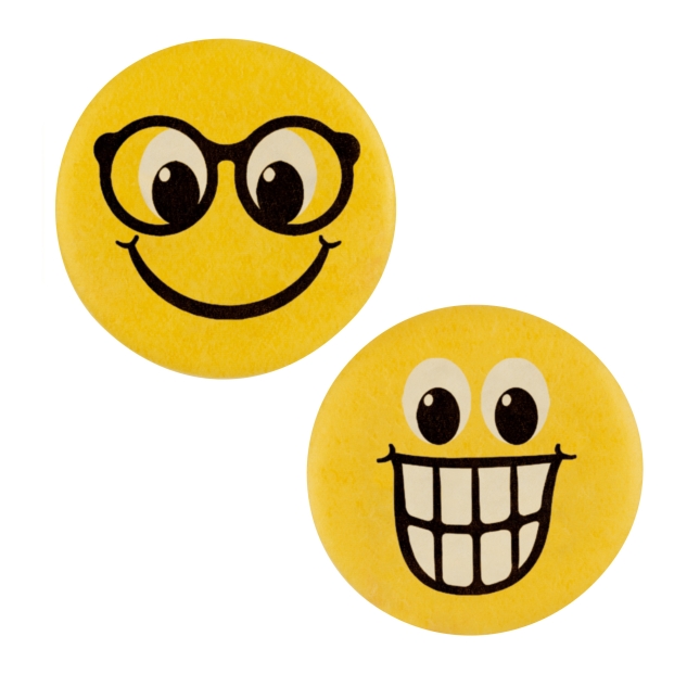 100 Stück Dekor-Schilder Happy Faces, gemischt aus Dekormasse 
