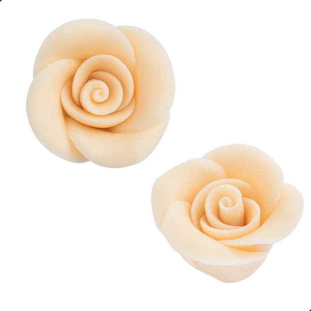 48 Stück Marzipan Rosen klein, Größe 57 x 18 mm, rot, rosa, gelb, weiss, orange 