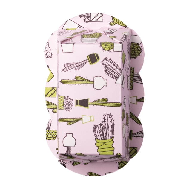 10 Mini-Backform Kaktus gelb, mint, rosa sortiert, aufgestellt 