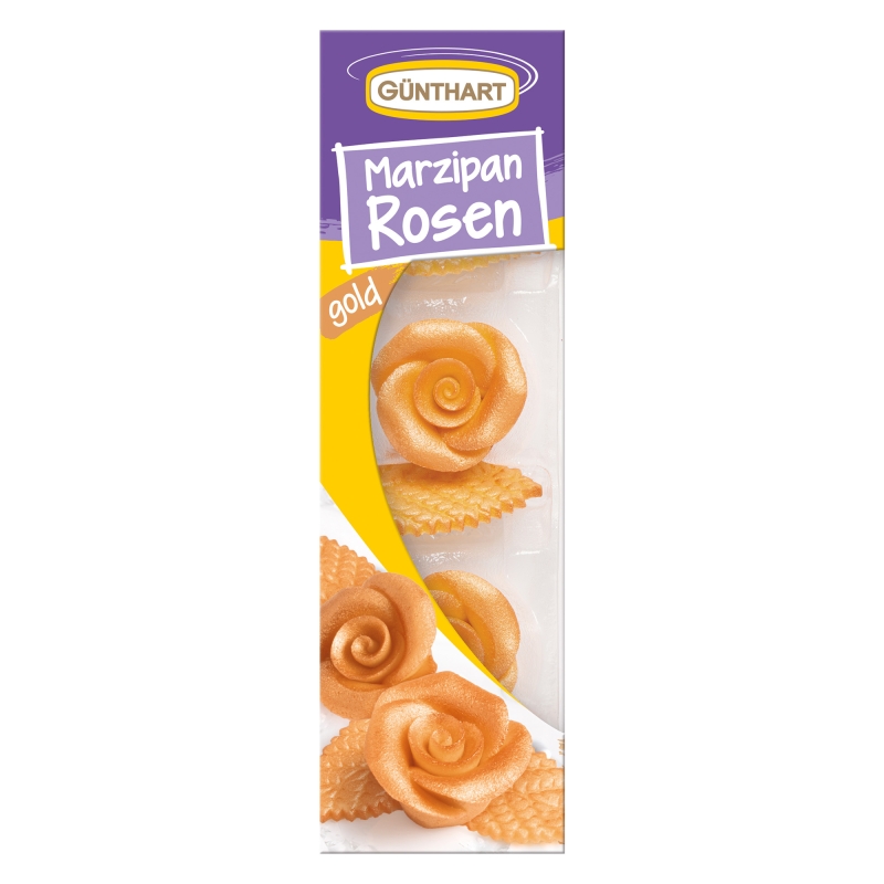BackDecor Marzipan Rosen und Blätter, gold 
