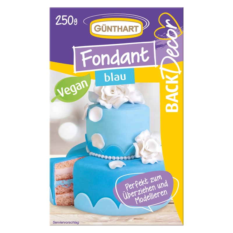 BackDecor Fondant blau, 250 gr | 100% Vegan | Palmölfrei | Reißfest 