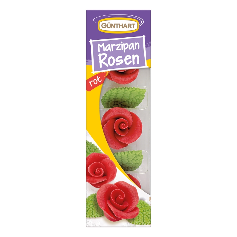 BackDecor 3 rote Rosen aus Marzipan 