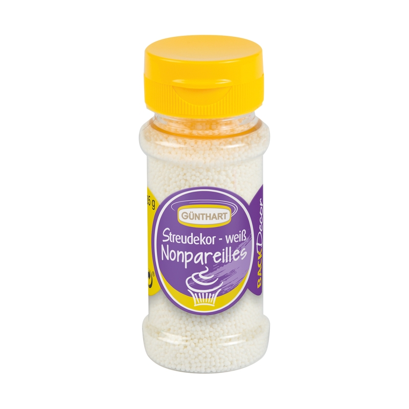 BackDecor Streudekor Nonpareilles weiß, 85g 