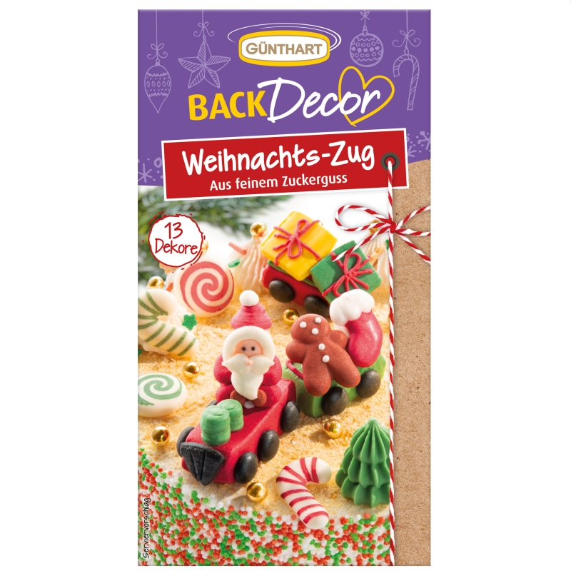 Weihnachts Zug aus Zucker, aus 13 Dekoren 