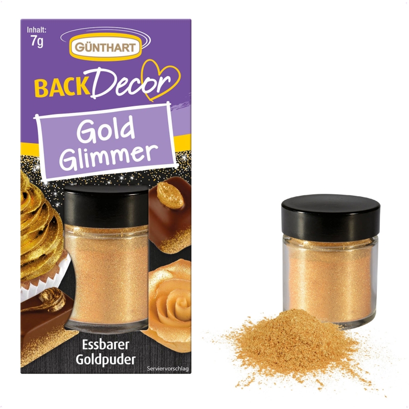 BackDecor Lebensmittelfarbpuder gold, 7 g, neutraler Geschmack 