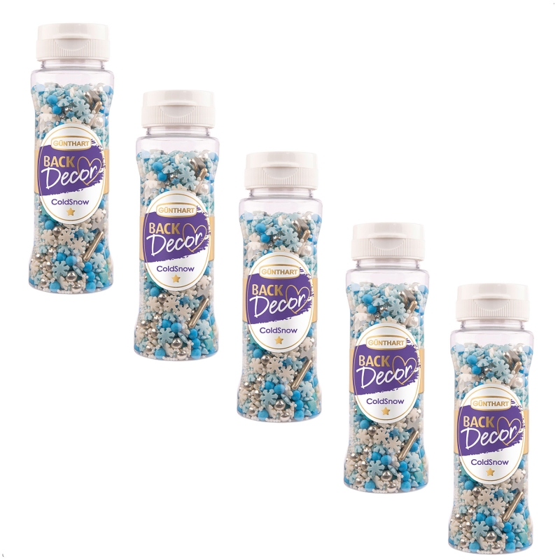 BackDecor 5 Stück Premium Streuselmix Cold Snow 