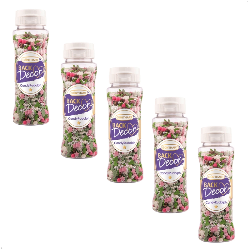 BackDecor 5 Stück Premium Streuselmix Candy Rudolph 