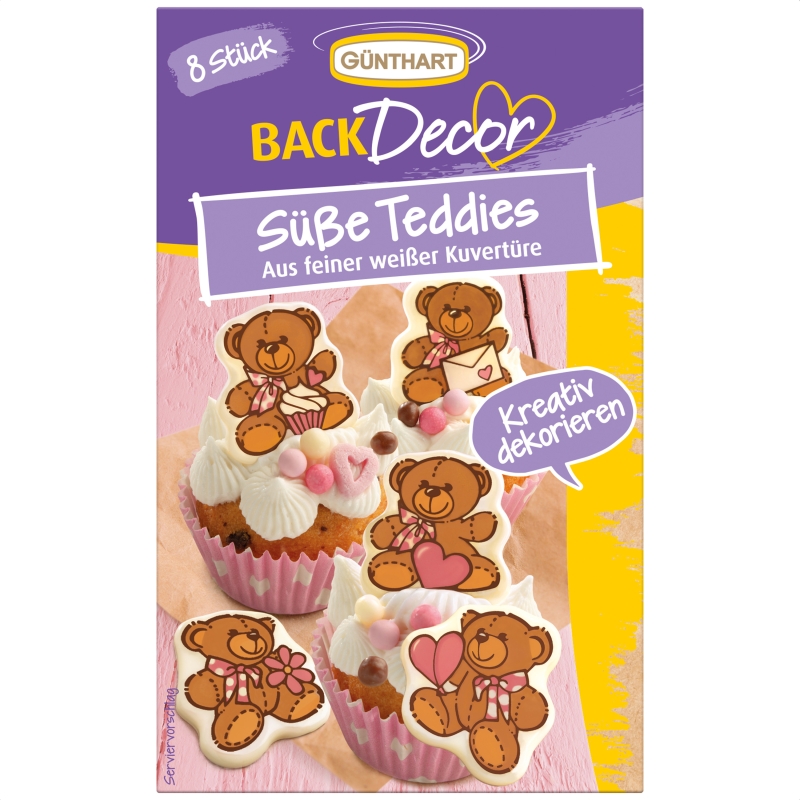 BackDecor Süße Teddies aus weißer Kuvertüre 