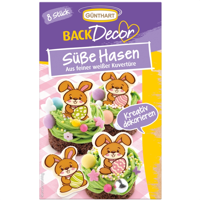 BackDecor Süße Hasen aus weißer Schokolade 