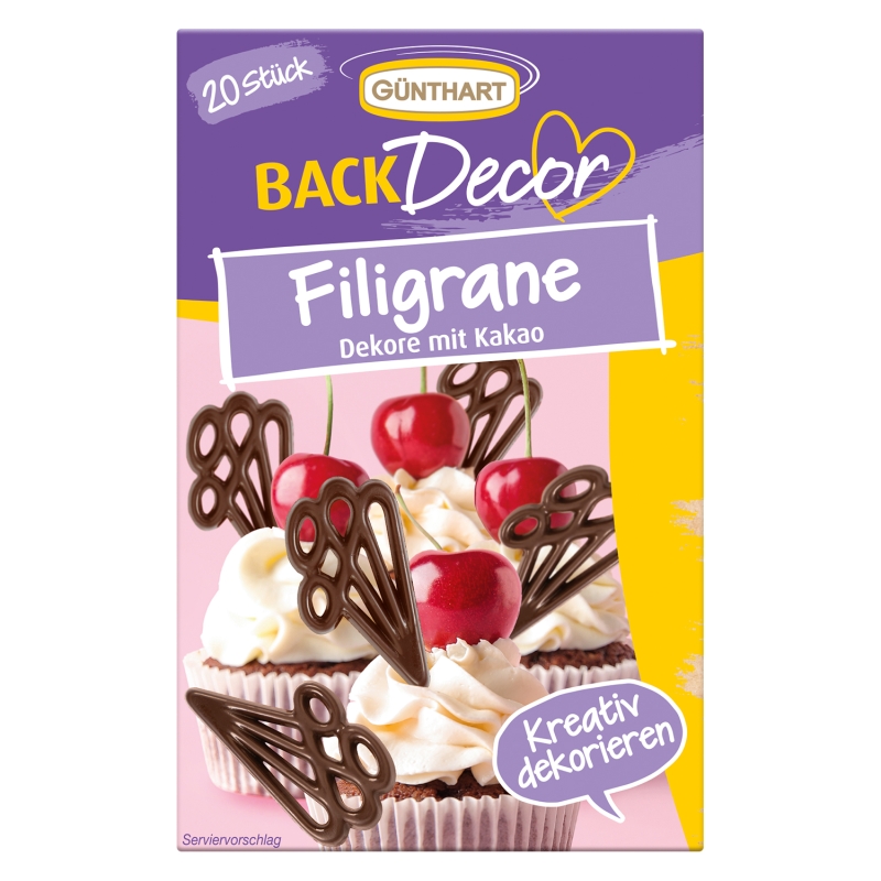 BackDecor 20 Filigrane aus Kakaohaltige Fettglasur 