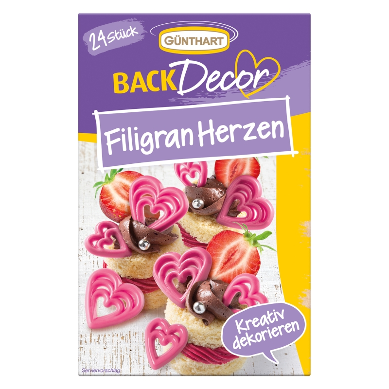 BackDecor 24 Filigran Herzen in rosa 