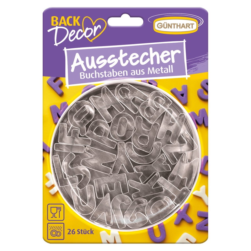 BackDecor Ausstecher Set Groß Buchstaben Alphabet 