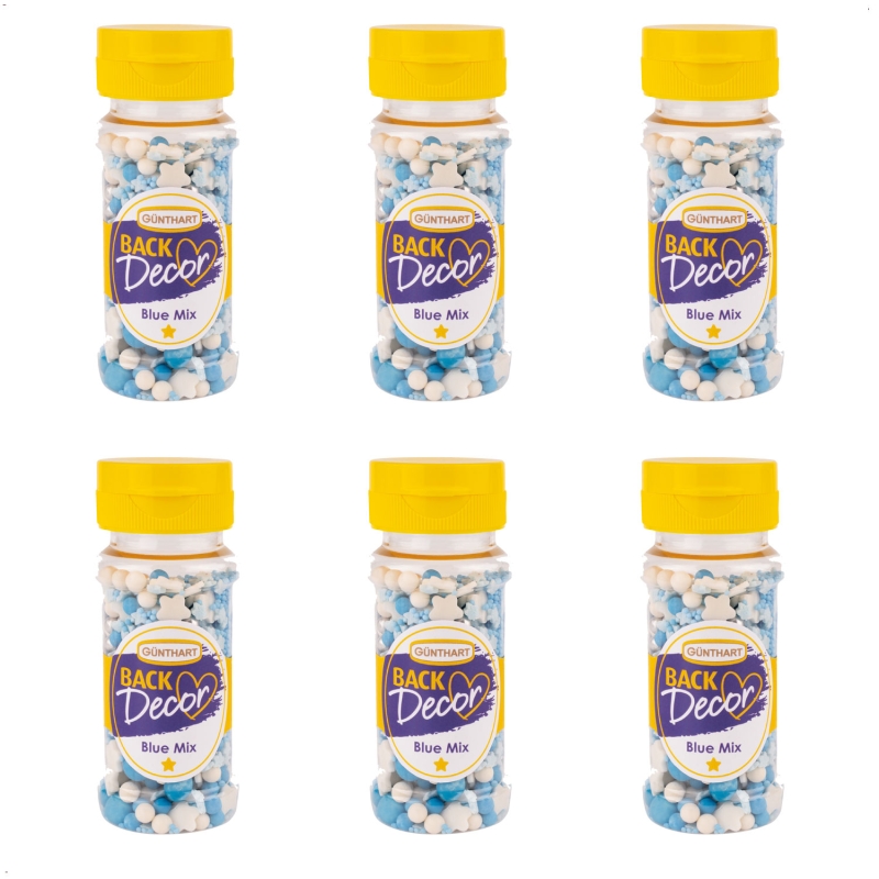 BackDecor 1 Dose Streudekor Blue Mix 60 gr a Stück in den Farben Blau, Weiß und Silber 