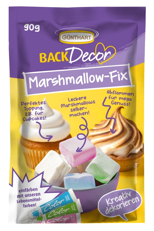 Backdecor 15 Stück Marshmallow Fix Zucker weiß Material Zucker zur Dekoration von Torten Kuchen und Desserts 