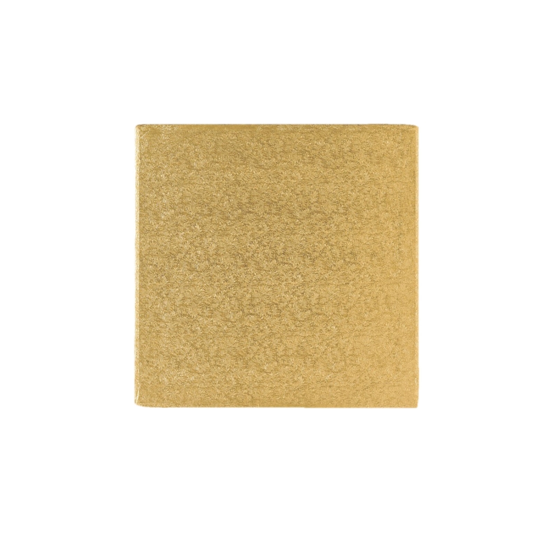 Tortenplatte / Cakeboard quadratisch 25,4cm, gold 