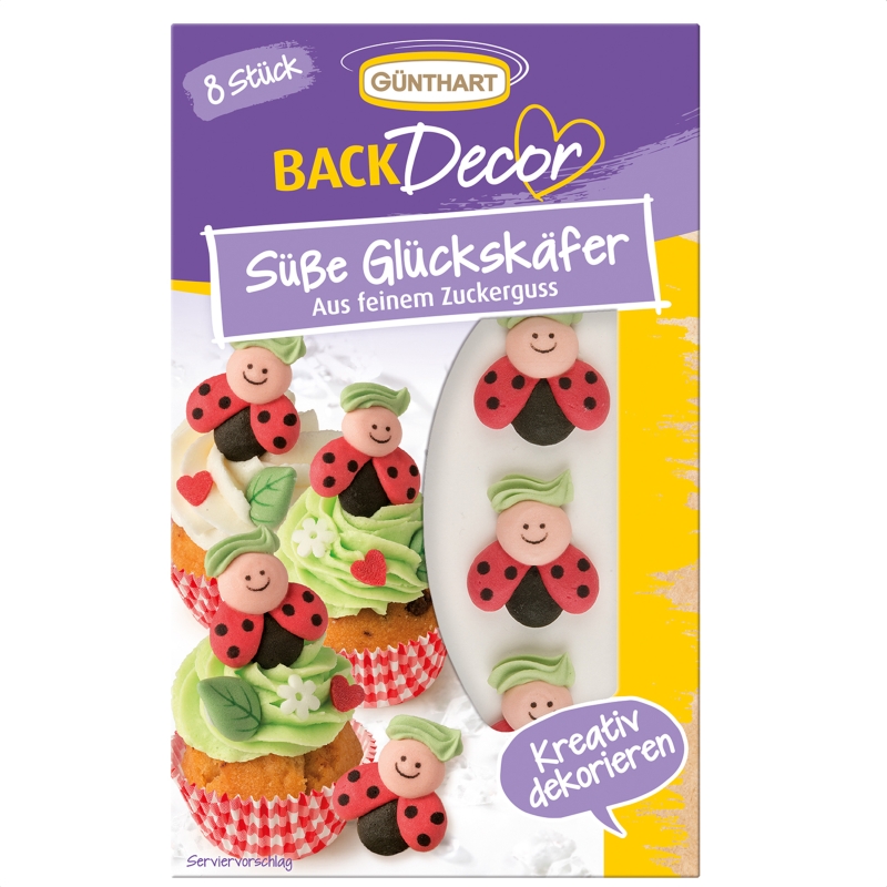 BackDecor 8 süße Glückskäfer aus Zucker 