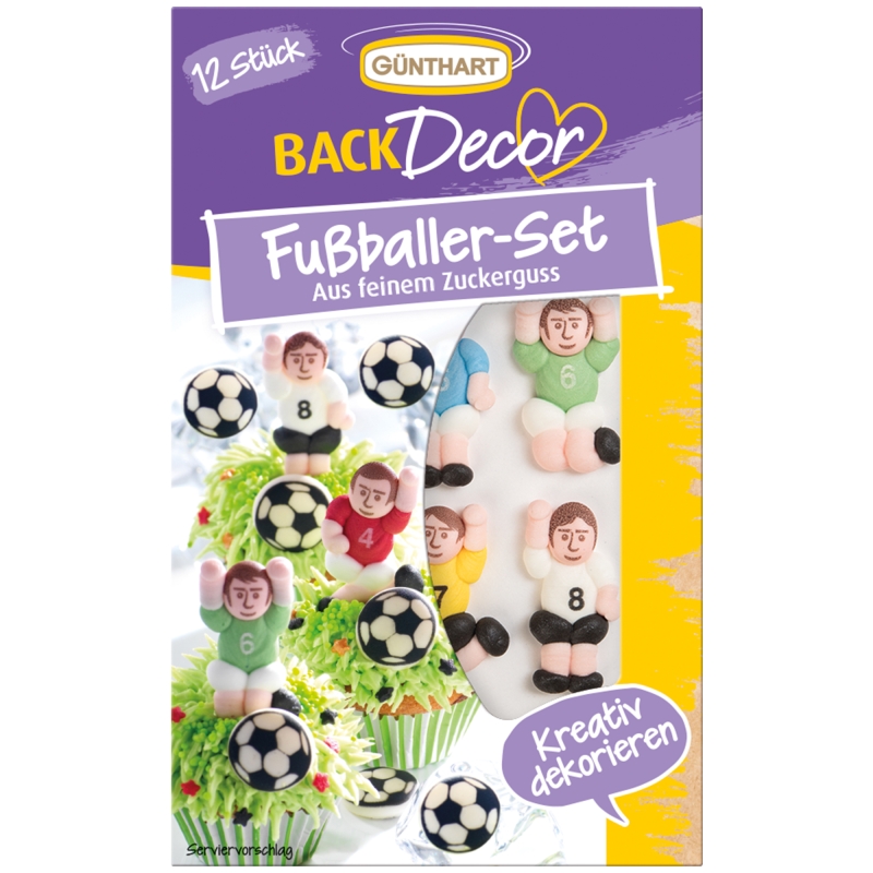 BackDecor 12 Fußballer aus Zucker 