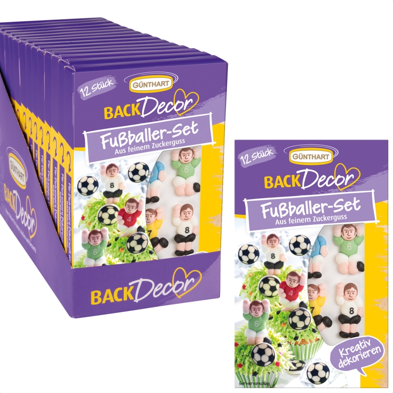 BackDecor 12 Fußballer aus Zucker, VKE mit 15 Stück 