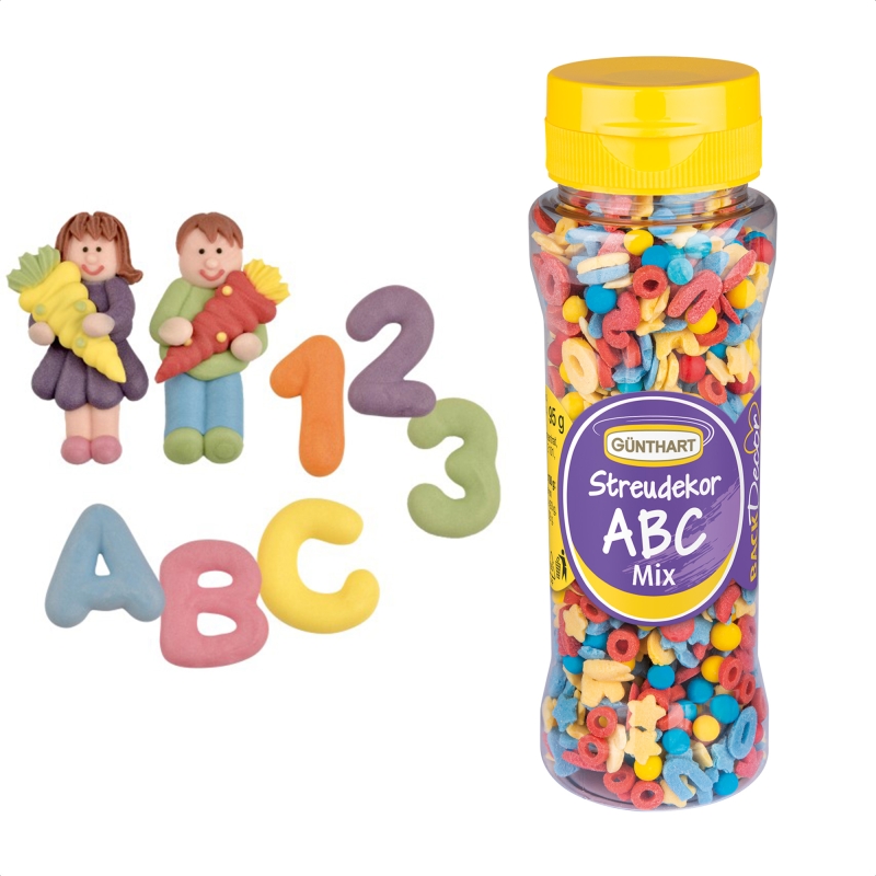 Günthart Schulanfang SET | Zuckerfiguren und Streudekor | Schulanfang Torte 