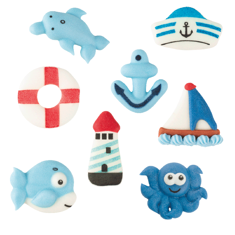 Günthart 72 Meer- & Maritimfiguren flach aus Zucker 