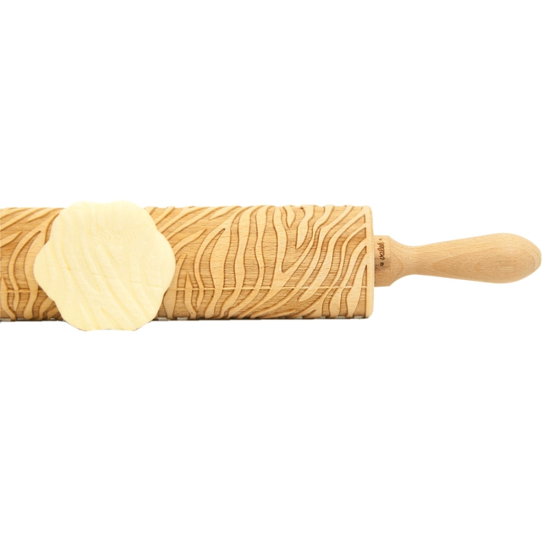 Holz Teigroller mit Prägemuster Zebra 
