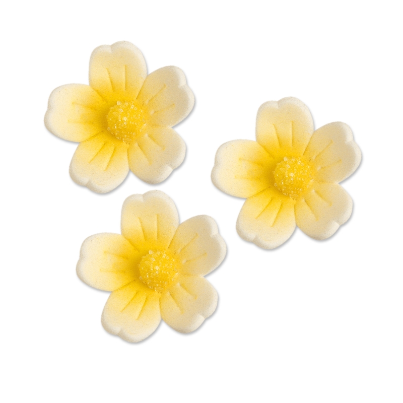 60 Feinzuckerblumen, gross, gelb 