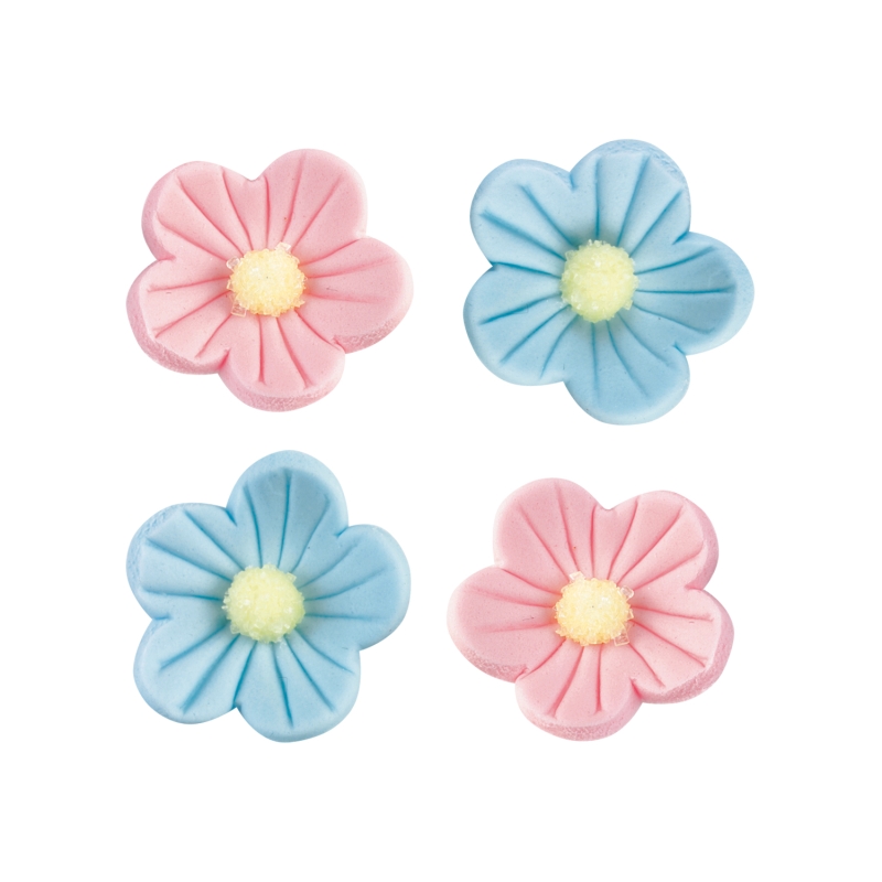 Günthart 96 Blumen rosa und blau aus Zucker 